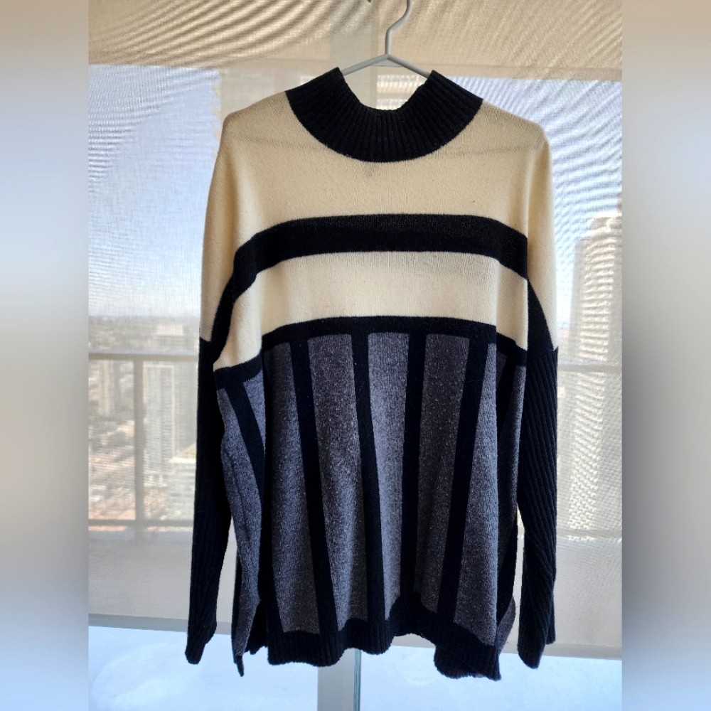 BCBG mock neck tunic sweater